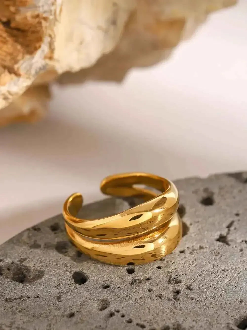 Stainless Steel Ring – Modern Layered Style