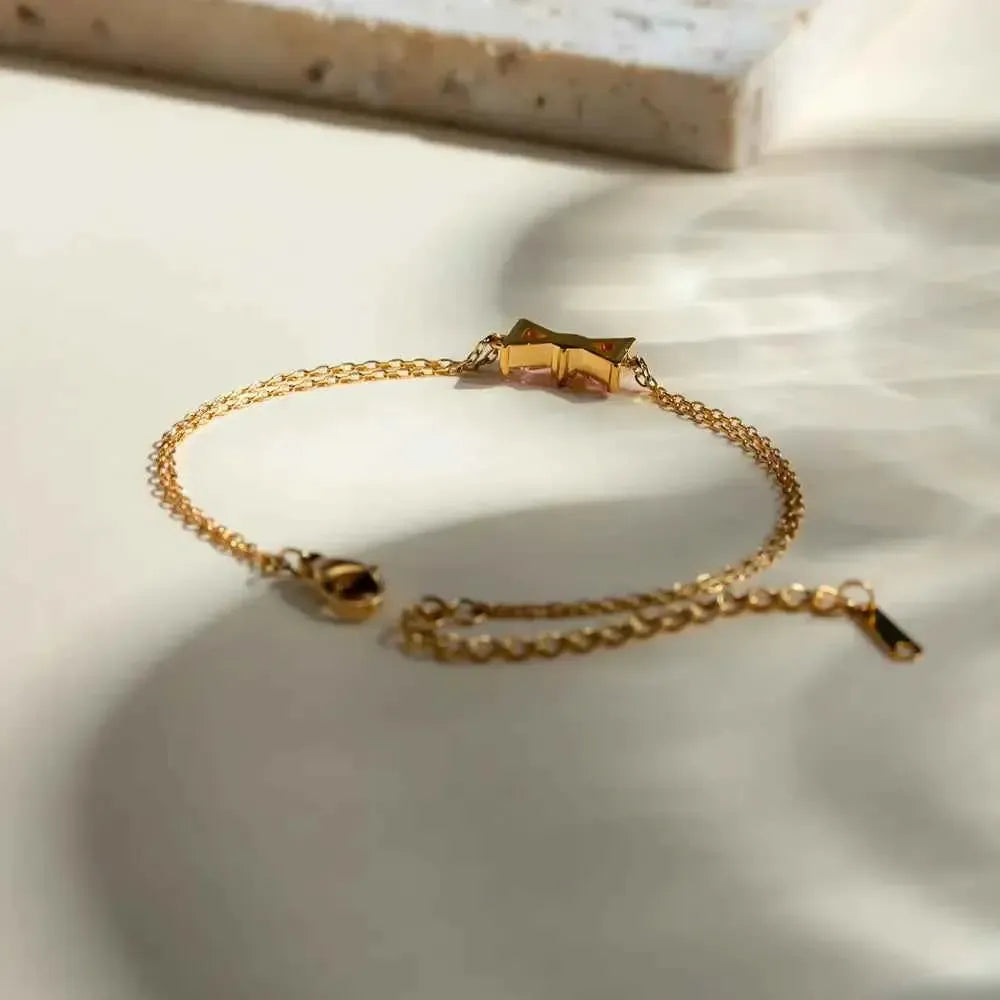 Sparkling Bow Charm Bracelet