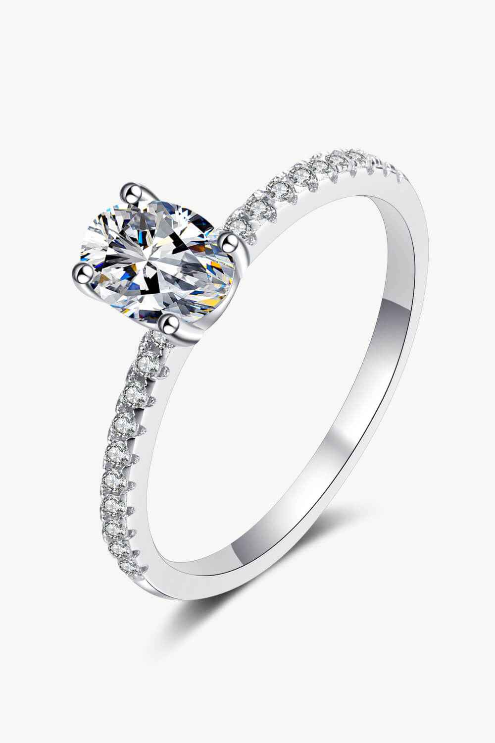 1 Carat Moissanite Silver Ring
