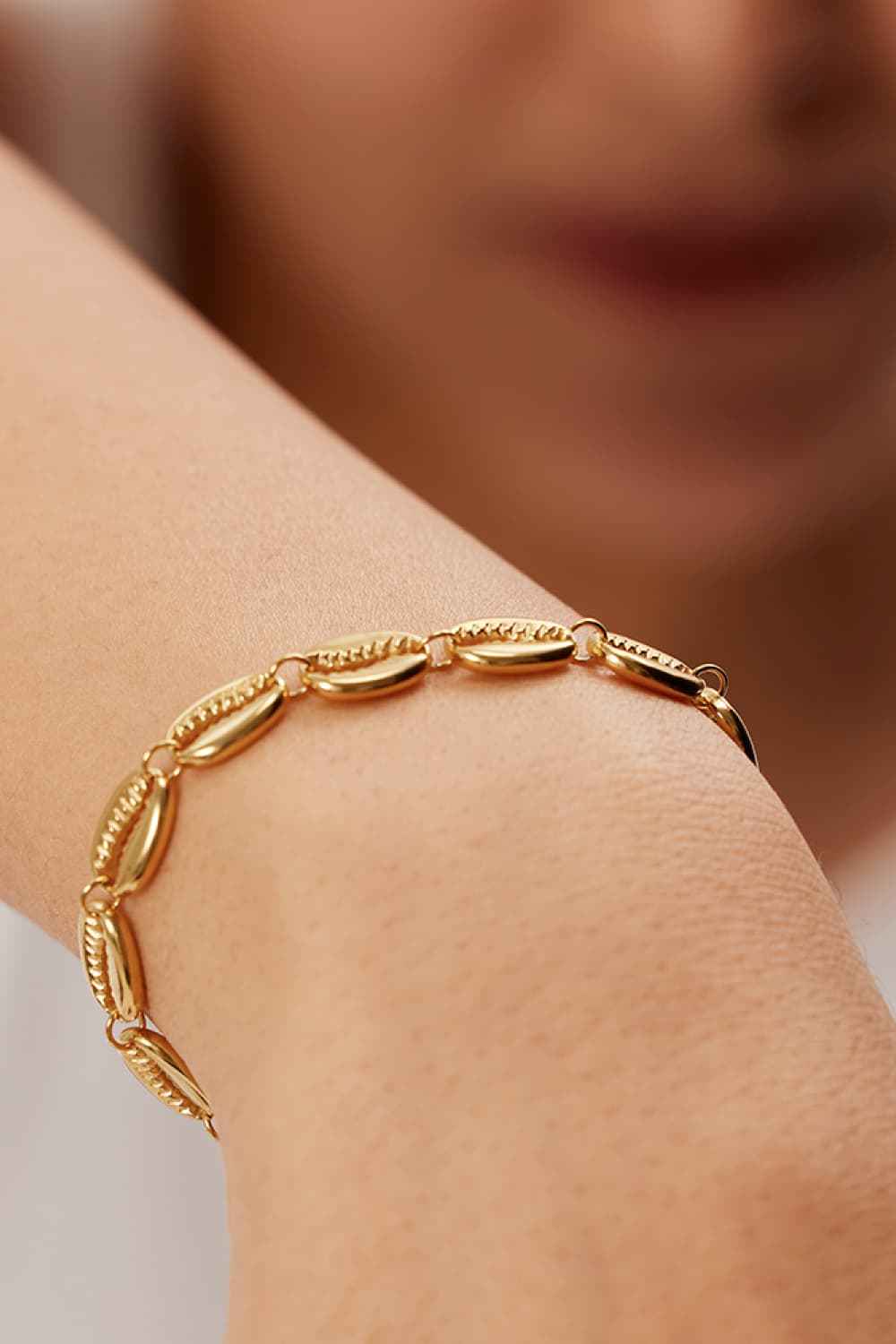 Shell Charm Stainless Steel Bracelet