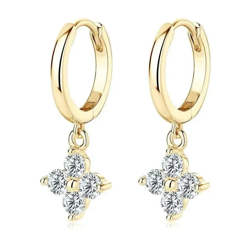 Elegant Moissanite Dangle Hoops