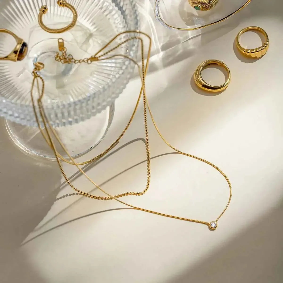 Dainty Layered Gold-Plated Necklace