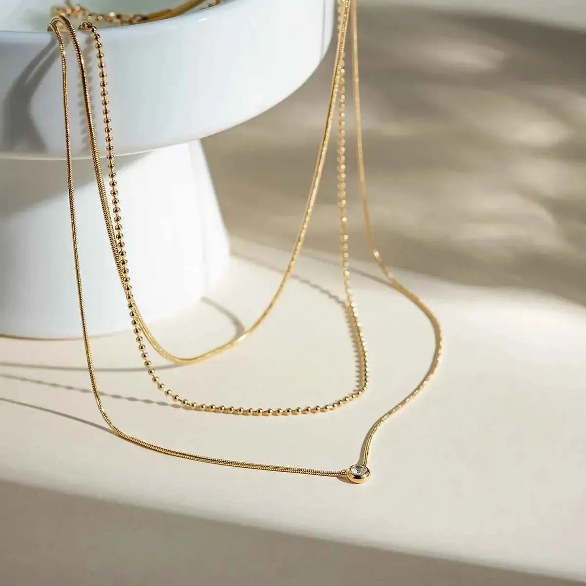 Dainty Layered Gold-Plated Necklace