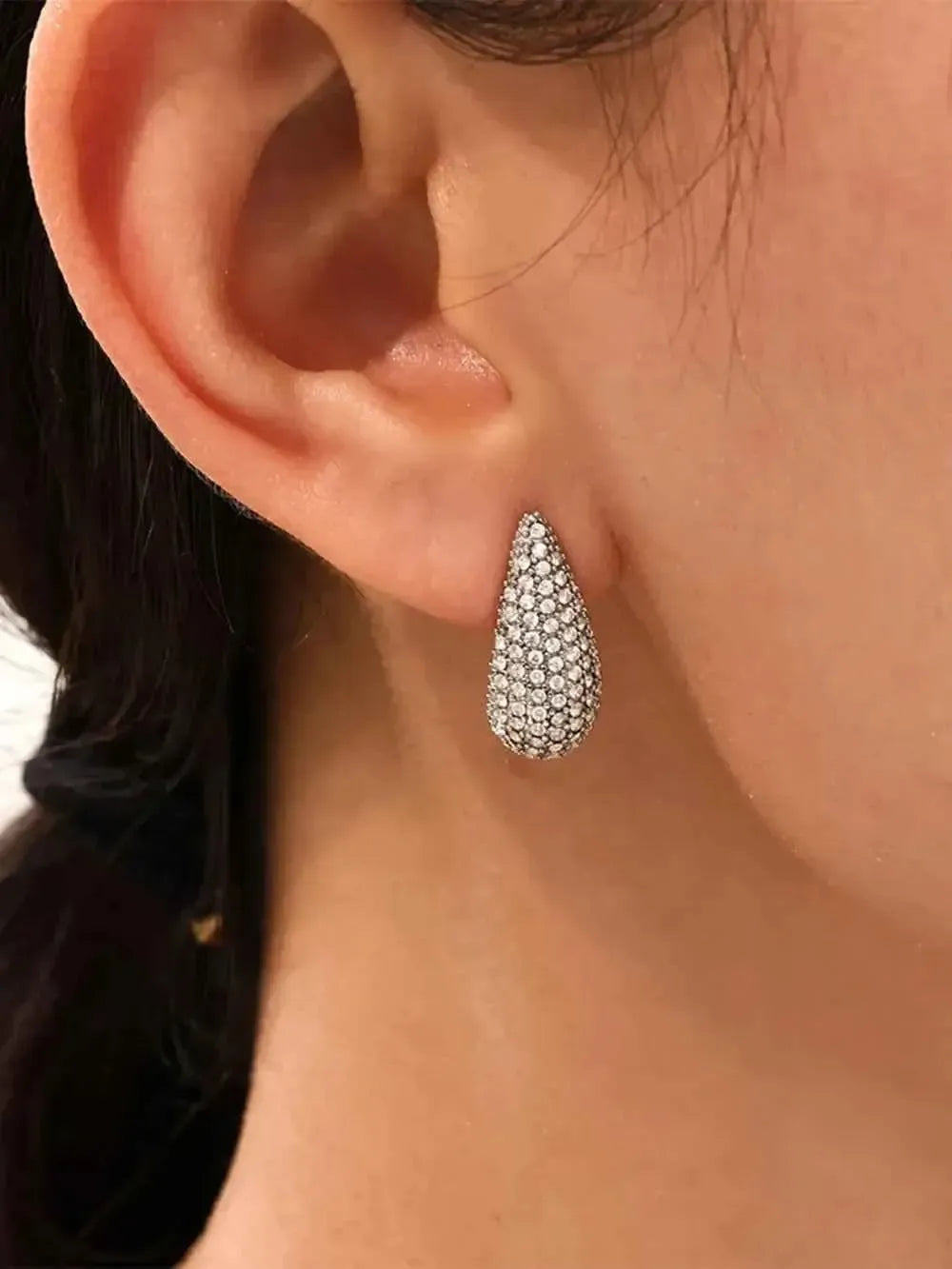 Stainless Steel Teardrop Sparkle