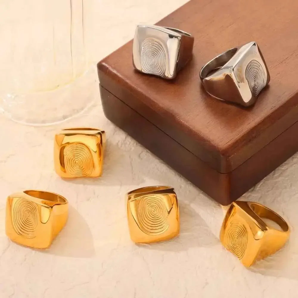 Fingerprint Signet Ring – Titanium Steel Style