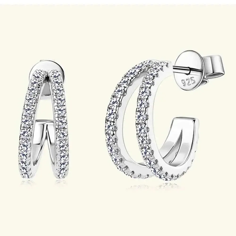 Diamond-Look Moissanite Hoop Earrings