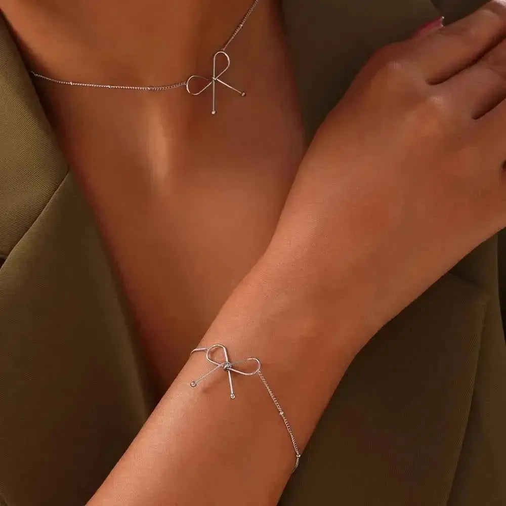 Modern Metal Bow Bracelet