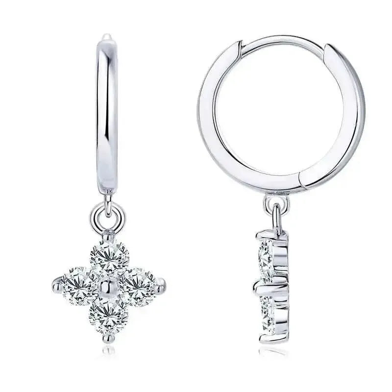 Elegant Moissanite Dangle Hoops