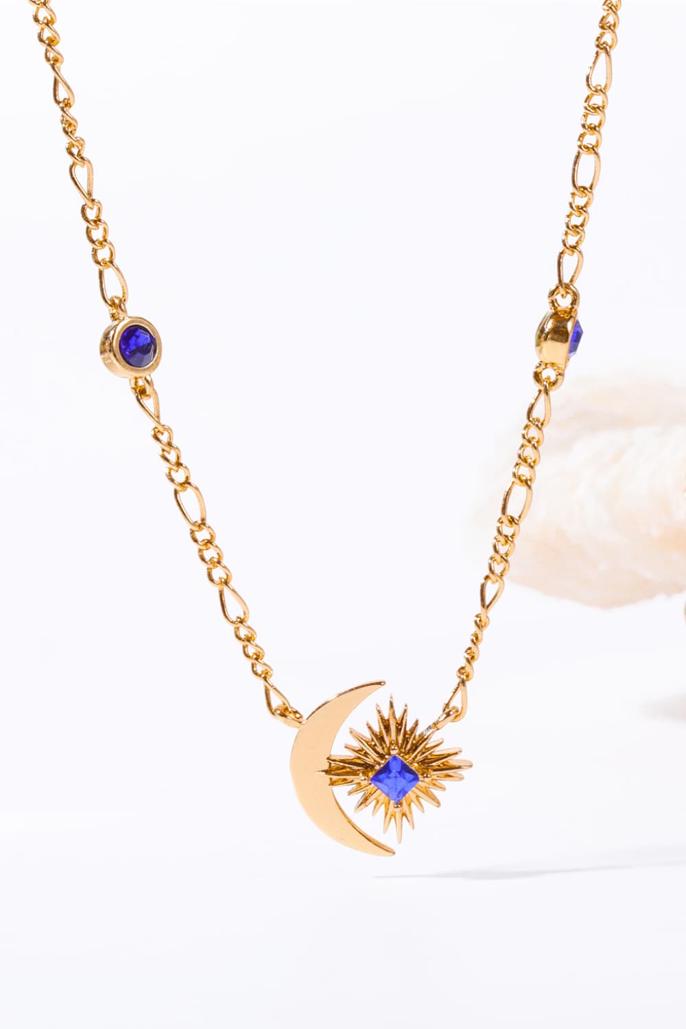 Modern Moon Star Zircon Pendant
