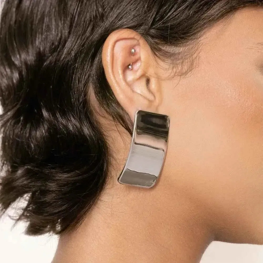 Sleek Rectangle Stainless Earrings