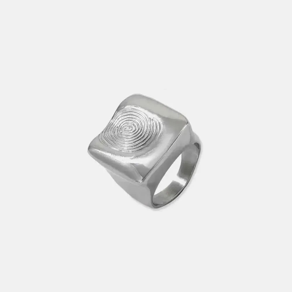 Fingerprint Signet Ring – Titanium Steel Style