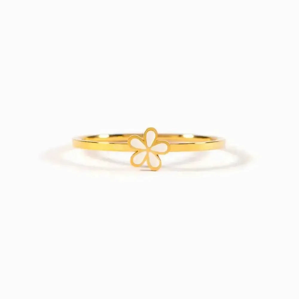 Enamel Flower Ring – 925 Sterling Silver
