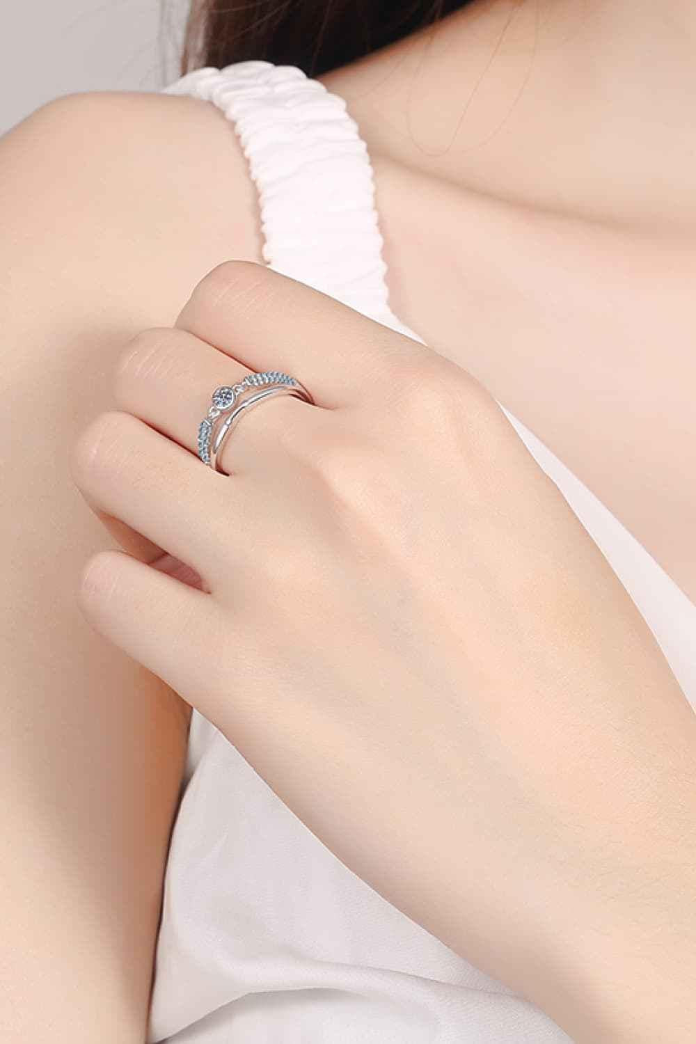 925 Silver Moissanite Statement Ring