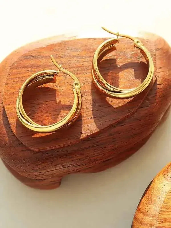 Bold Gold Titanium Small Hoops