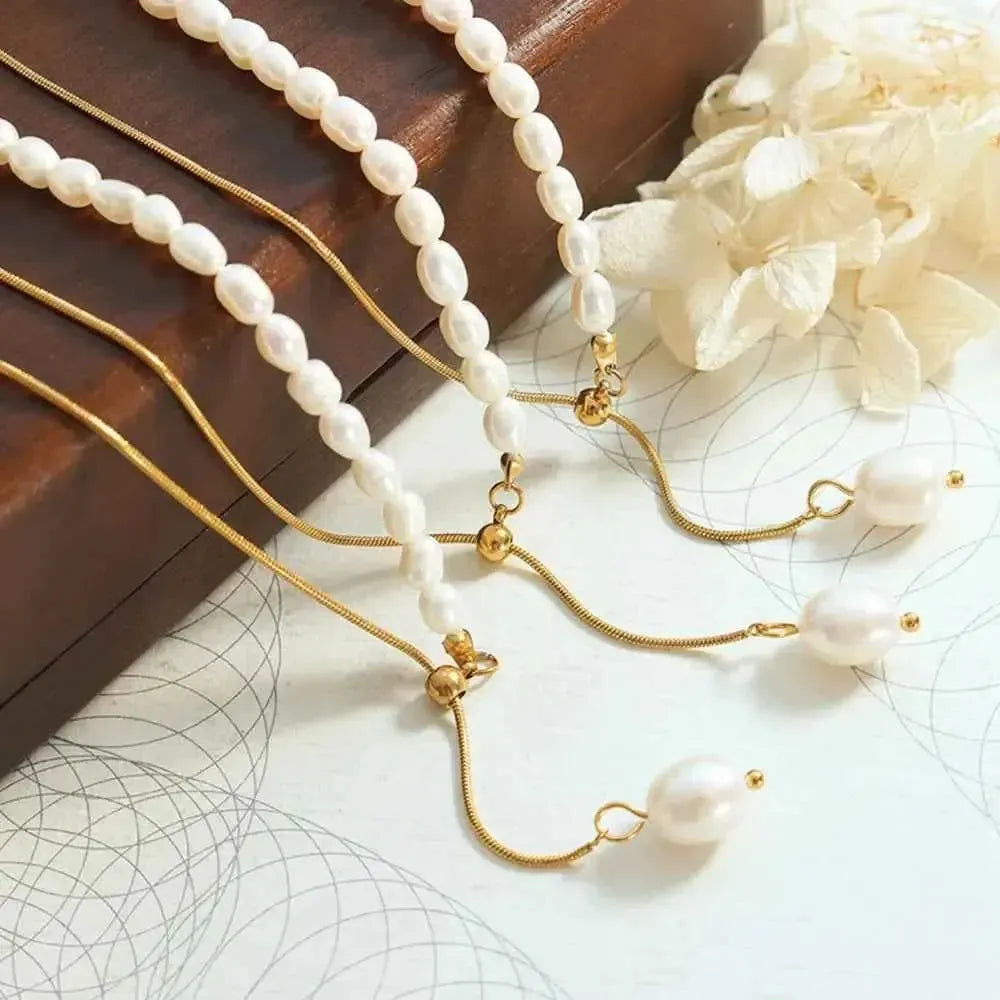 Elegant Freshwater Pearl Chain Necklace